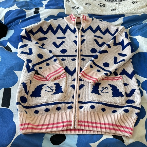 Lazy Oaf Sweaters - Lazy Oaf zip up dog cardigan sweater